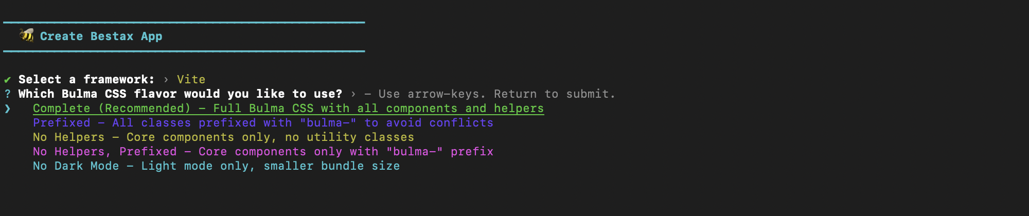 Select Bulma Flavor 